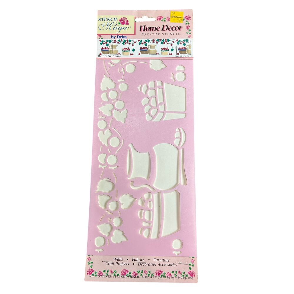 90s Vintage- Stencil Magic By Delta- Berries N Cream No. 95 163 0012 NWT